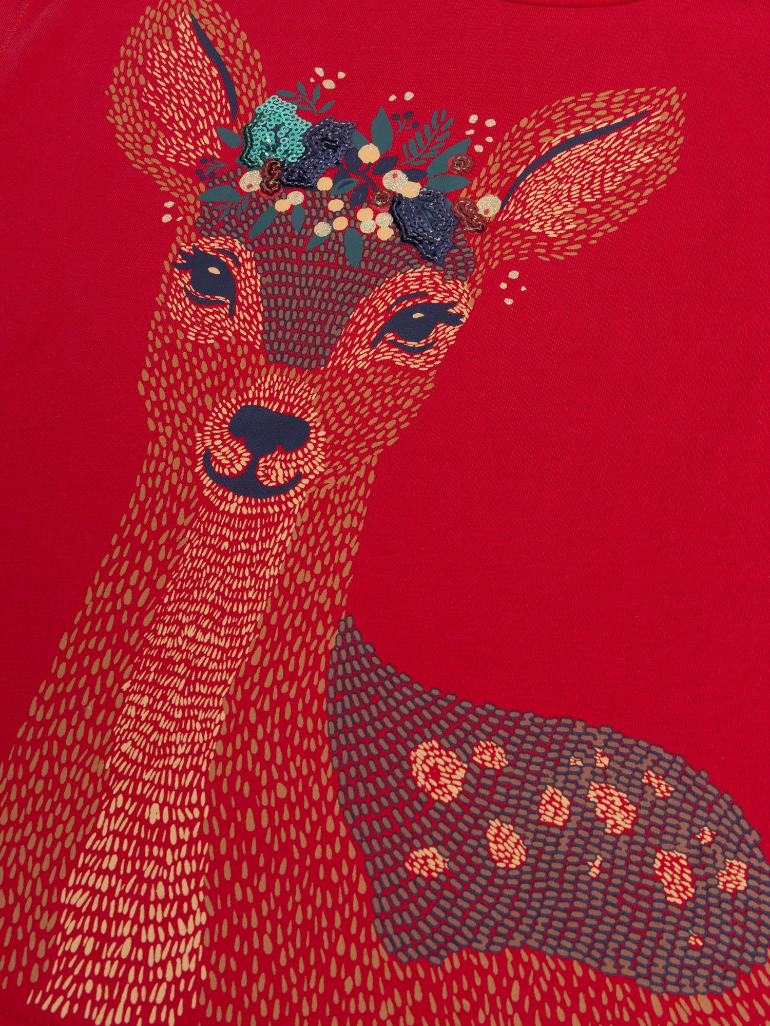 T-shirt a maniche corte con animazione di cervo per ragazze