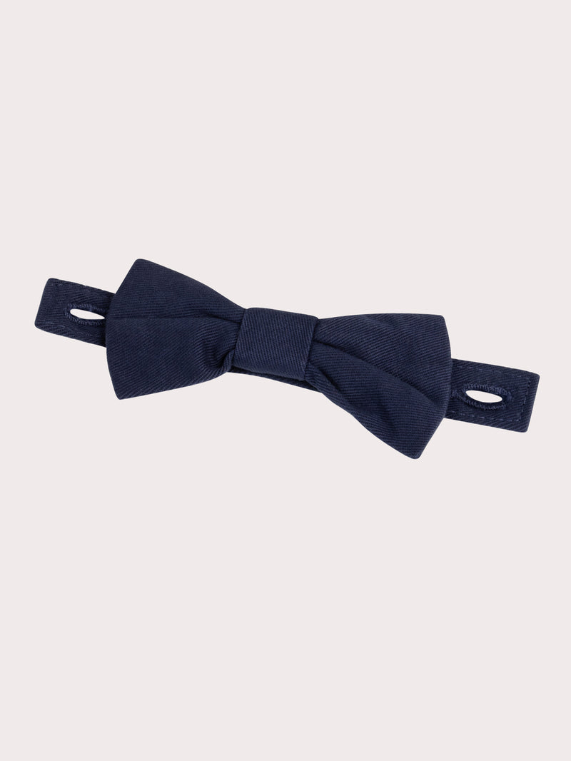 Camicia a Maniche Corte Blu Stampata con Fiocco