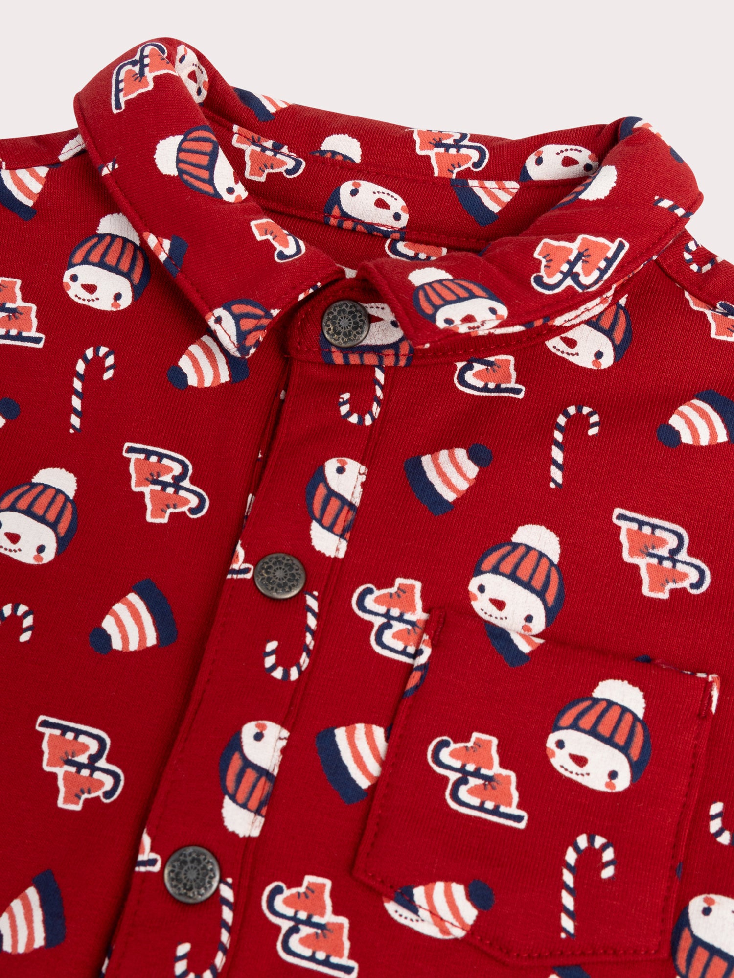 Camicia a maniche corte con stampa invernale per bambino