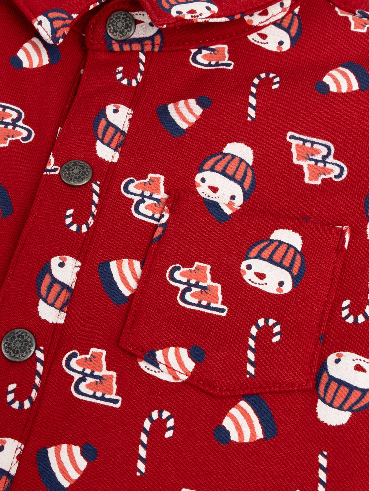 Camicia a maniche corte con stampa invernale per bambino