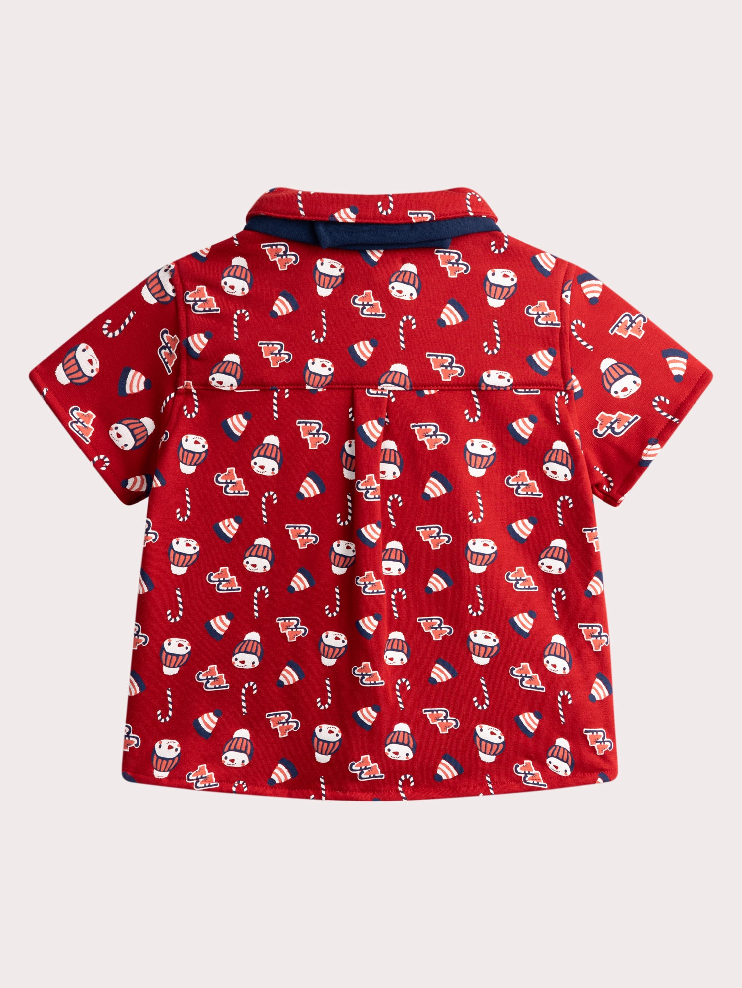 Camicia a maniche corte con stampa invernale per bambino