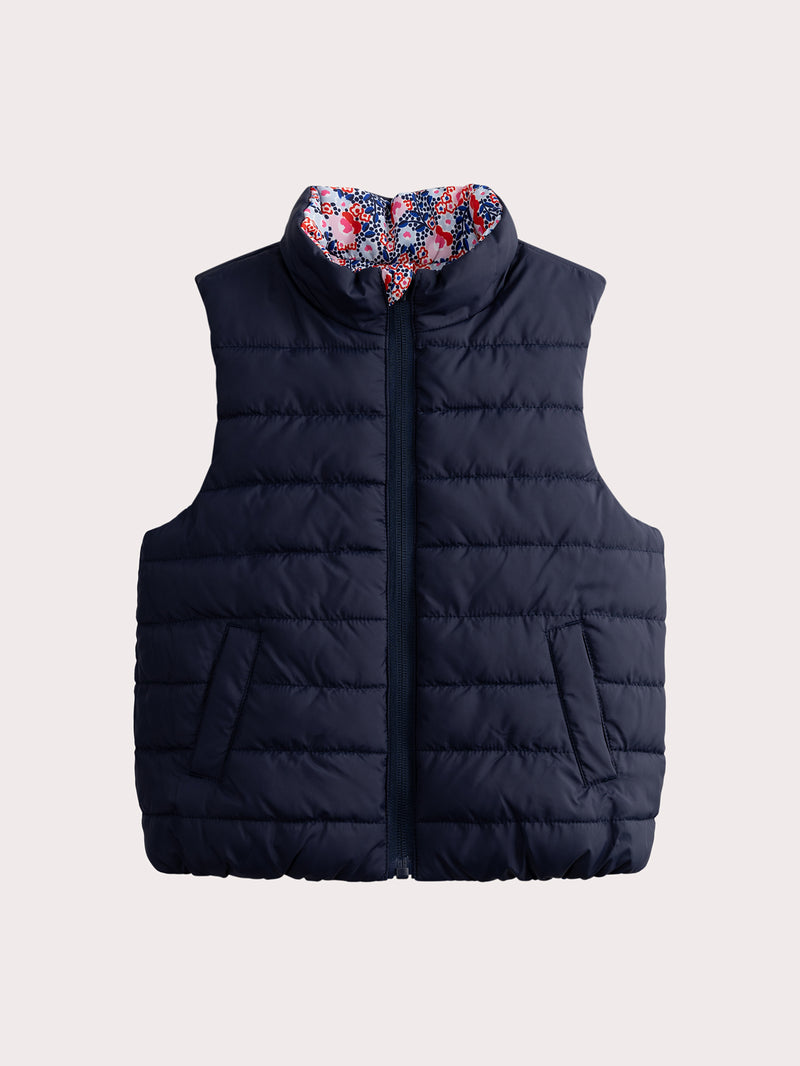 Gilet reversibile blu navy senza maniche