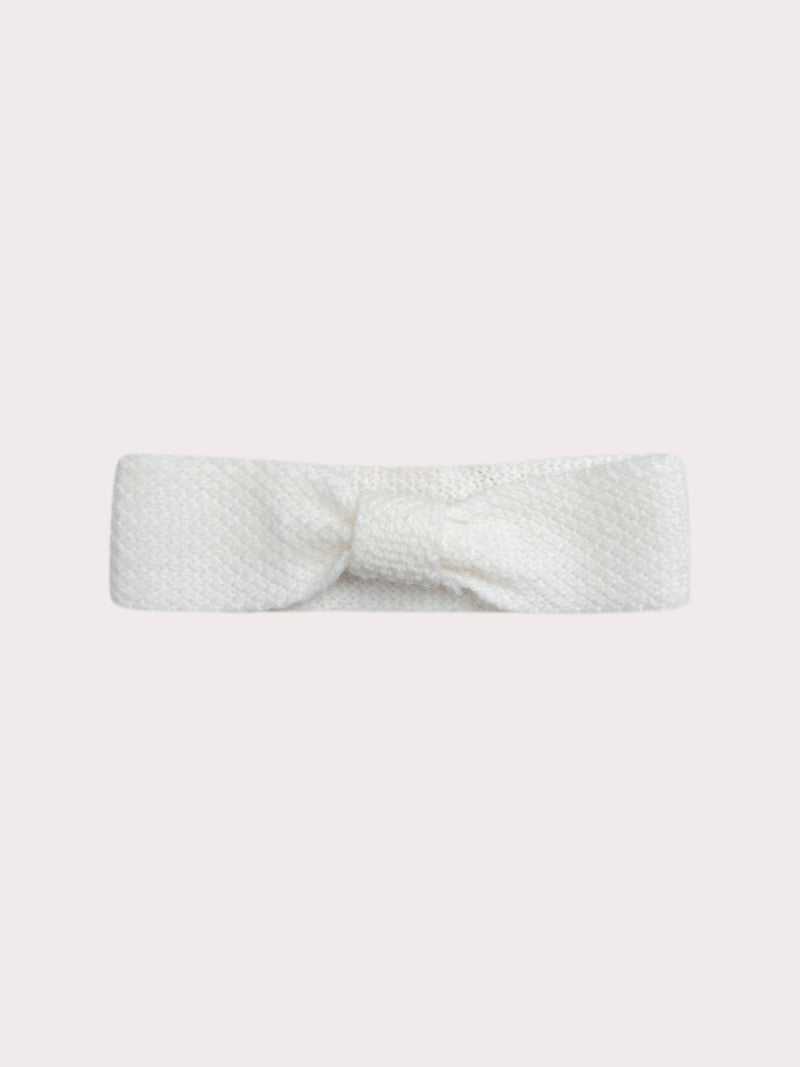 Bandeau en tricot blanc pour bébé fille