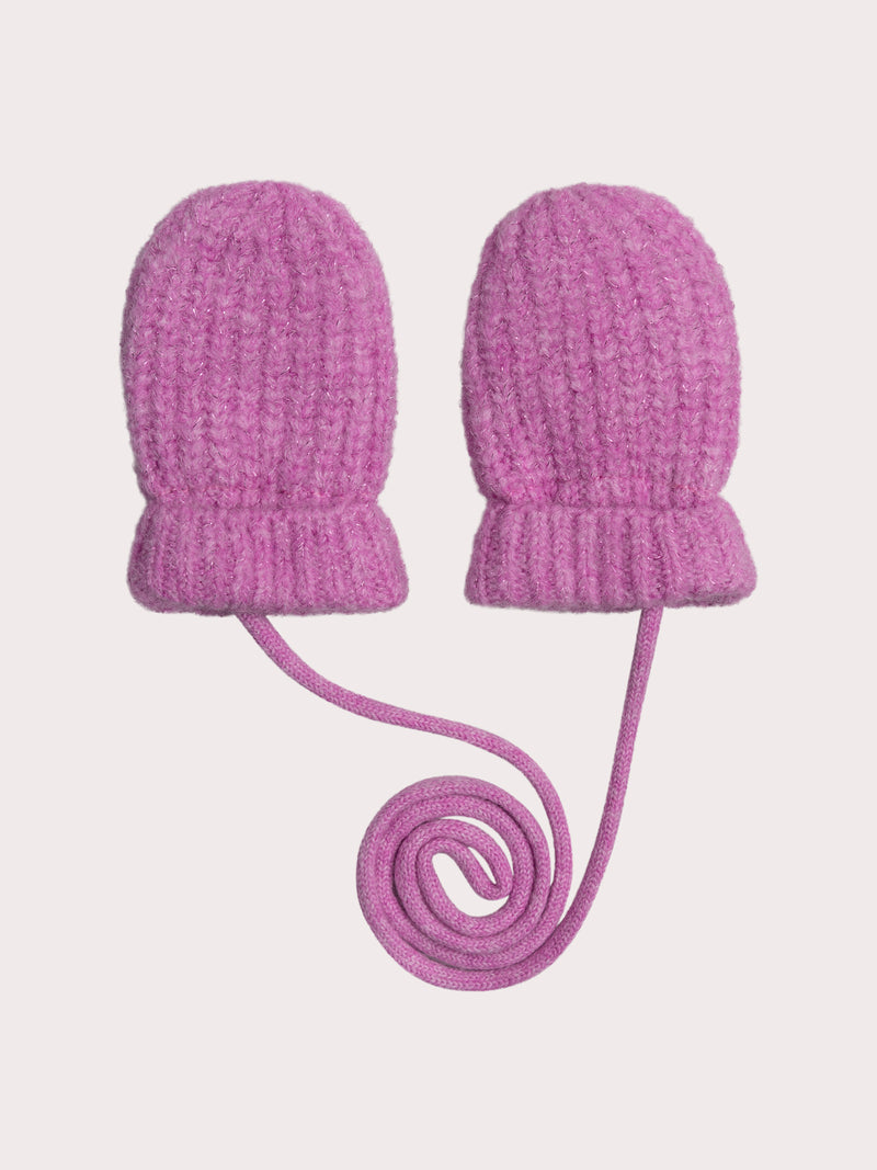Moufles violet pailleté pour bébé fille