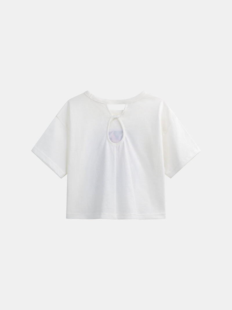 T-shirt ecru con animazione tucano per ragazze