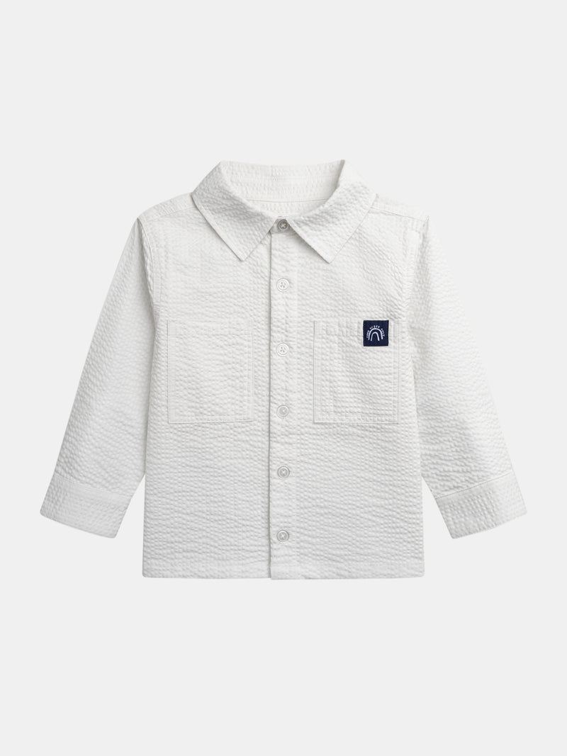 Camicia Tessuta Bianco per Ragazzi con Tasche