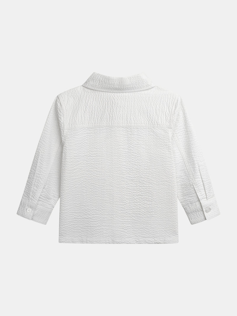 Camicia Tessuta Bianco per Ragazzi con Tasche