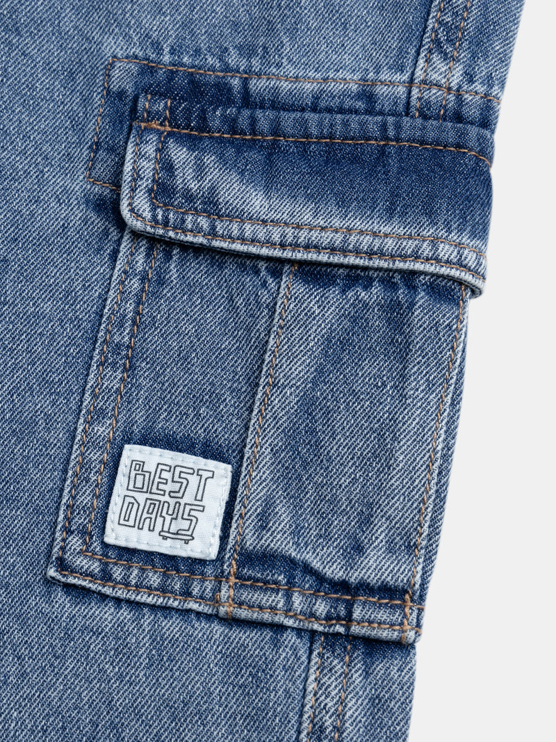 Pantaloni cargo in denim per ragazzi