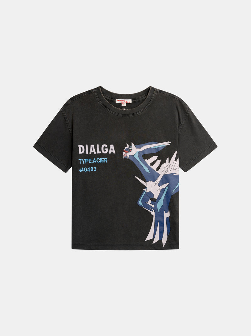 T-shirt grigia con animazione di Pokémon Dialga