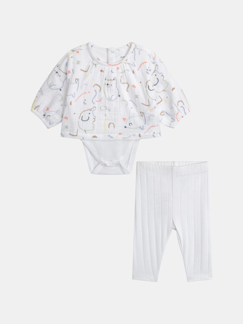 Set body 2 in 1 e leggings misti per neonati