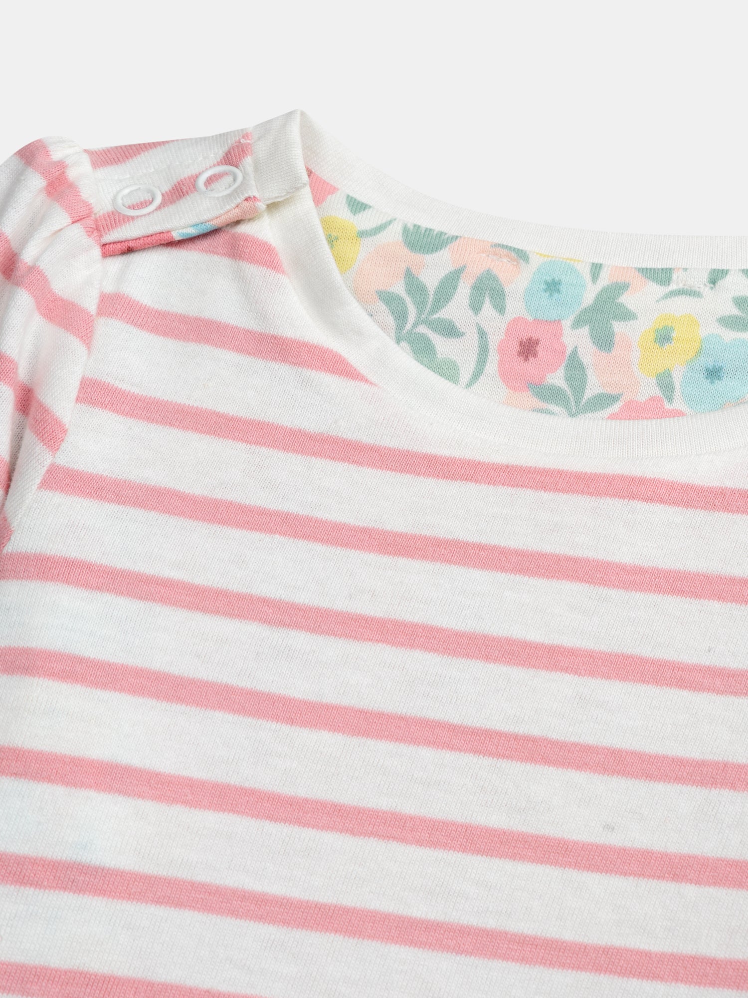 T-shirt reversibile con stampa di fiori pastello per bambina