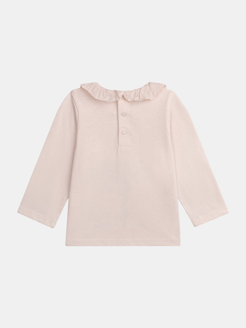 Bralette con Collo Volante Rosa Polvere per Bimba