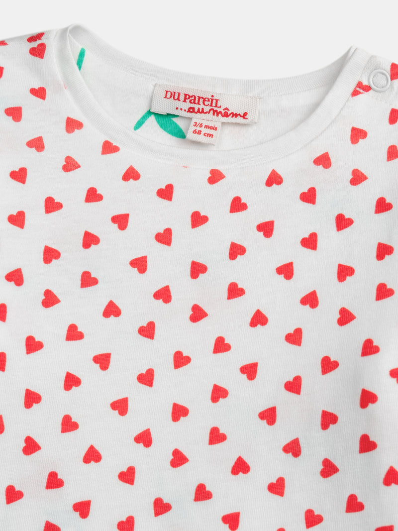 T-shirt reversibile con motivo cuore per bambina