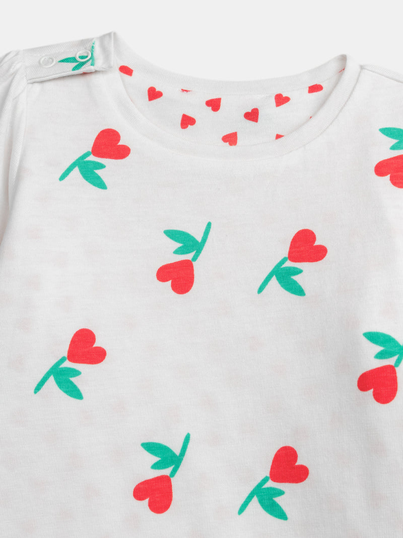 T-shirt reversibile con motivo cuore per bambina