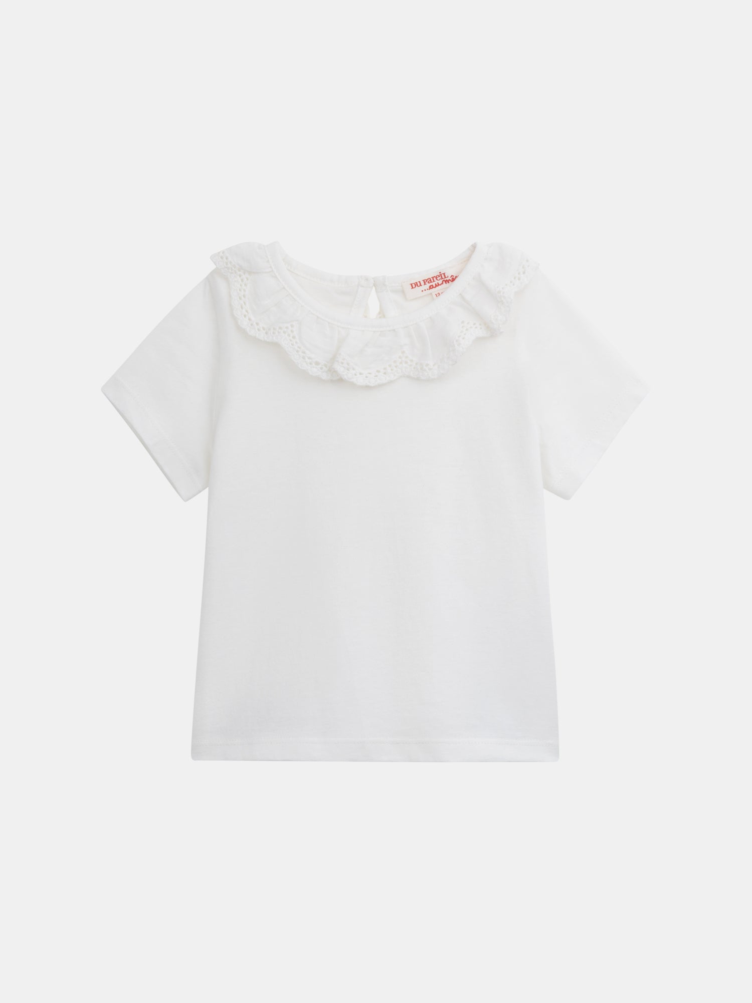 Reggiseno rosa polveroso con colletto ricamato e arricciato per bambina