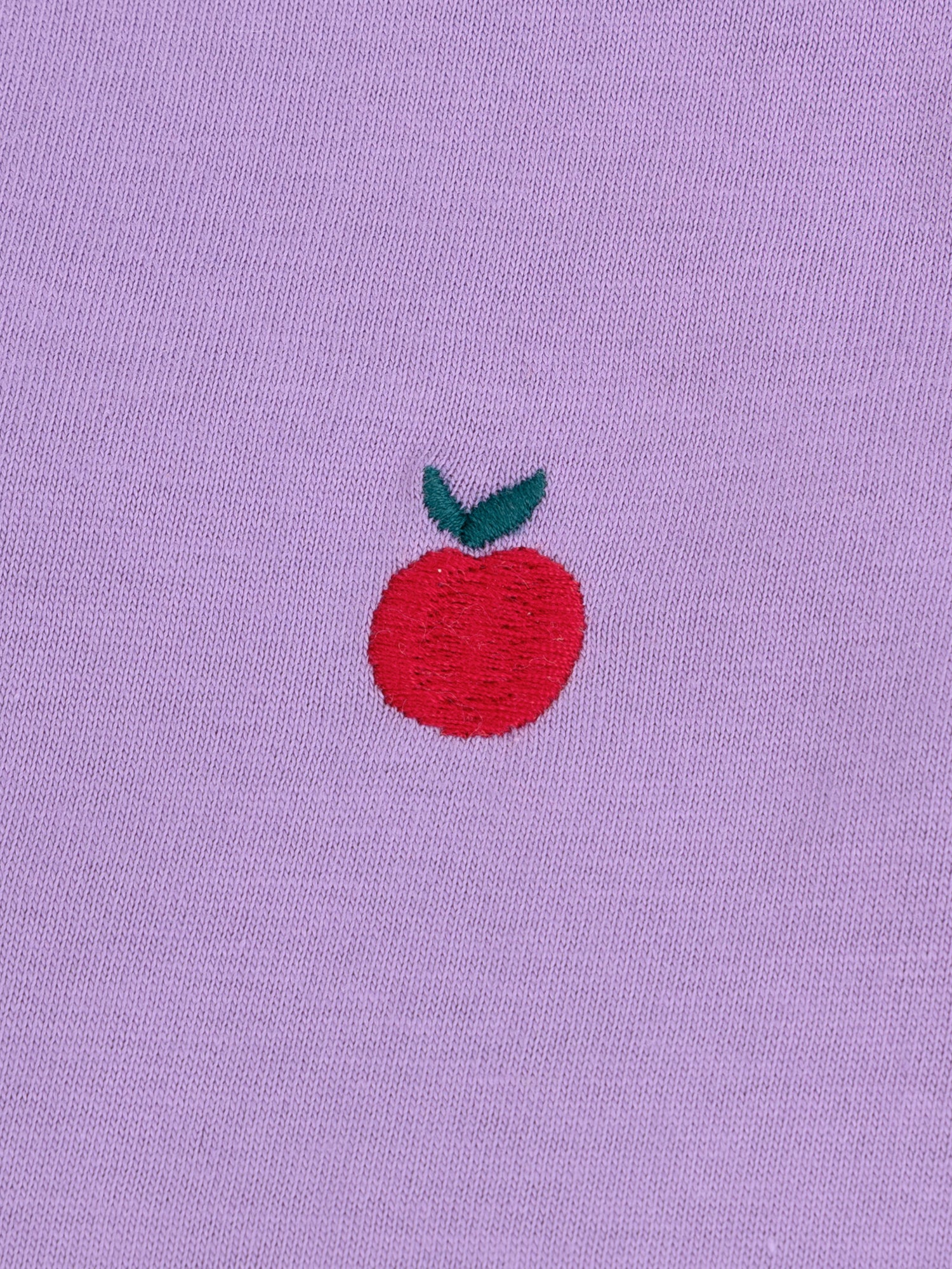 T-shirt viola con maniche volantate e ricamate per bambina