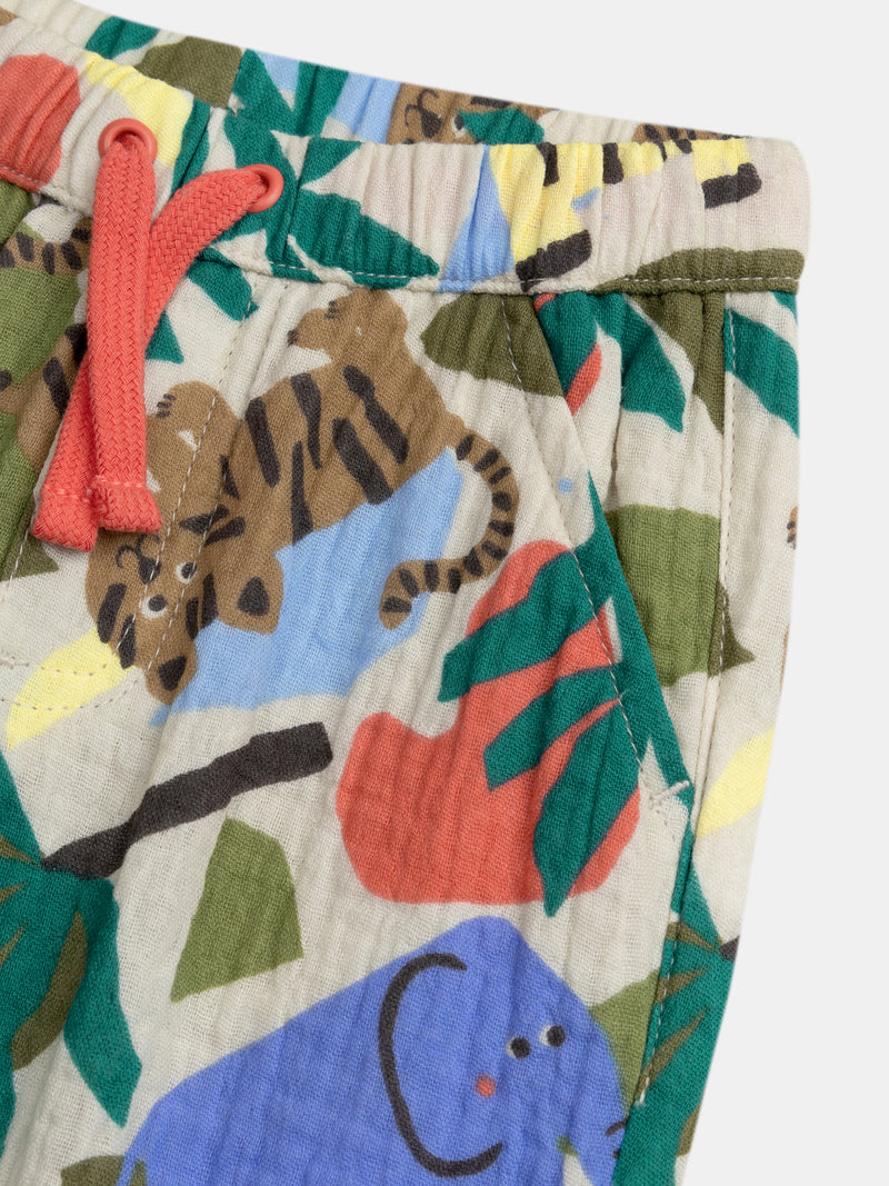 Pantaloni a stampa della giungla per bambini