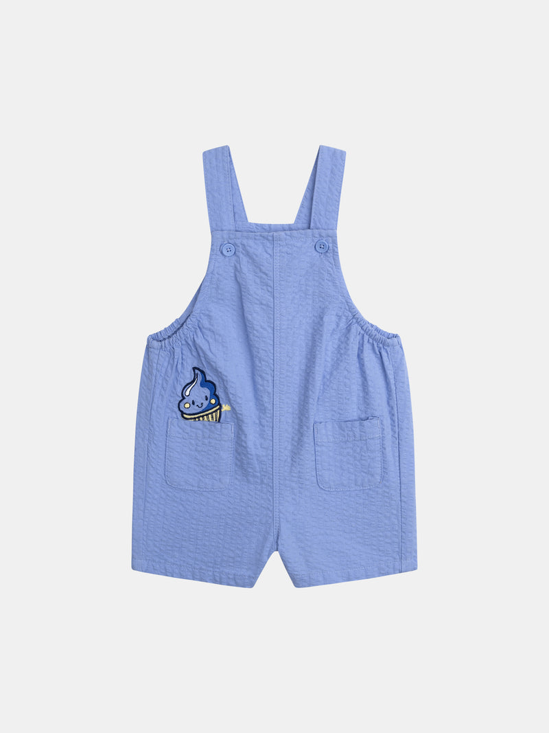 Salopette corta blu per bambino