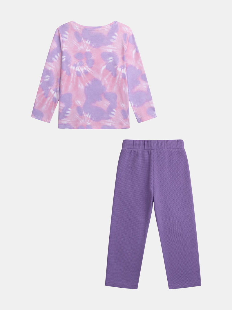 Pigiama Tie-Dye Viola con Motivo 'Pony Skateboarding Fever' per Ragazze