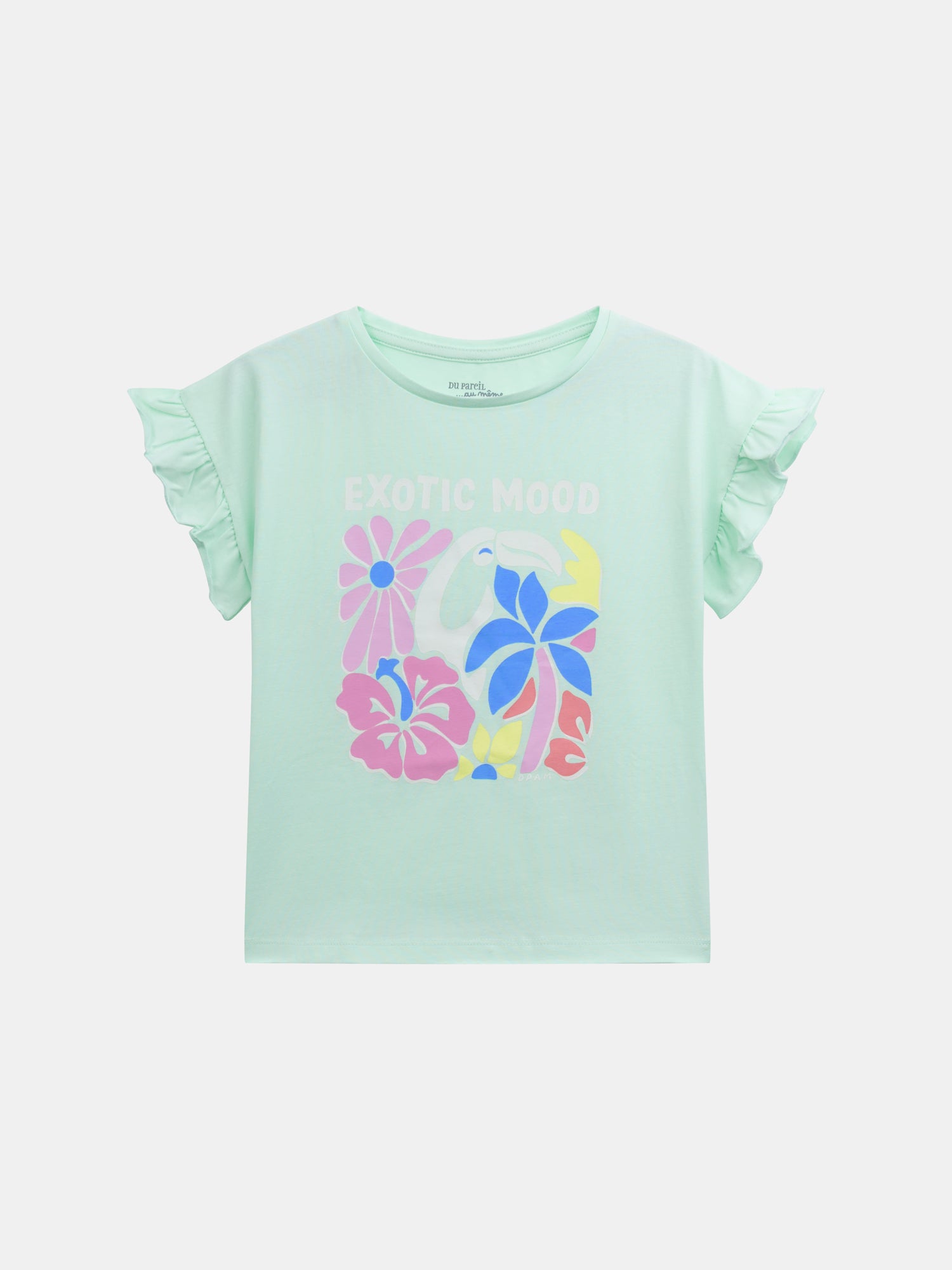 Pigiama corto fosforescente con stampa "Exotic Mood" per bambina