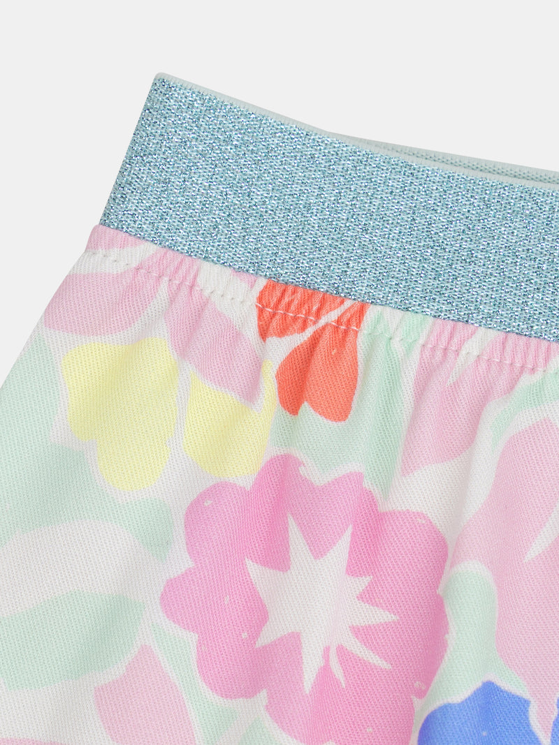 Pigiama corto fosforescente con stampa "Exotic Mood" per bambina