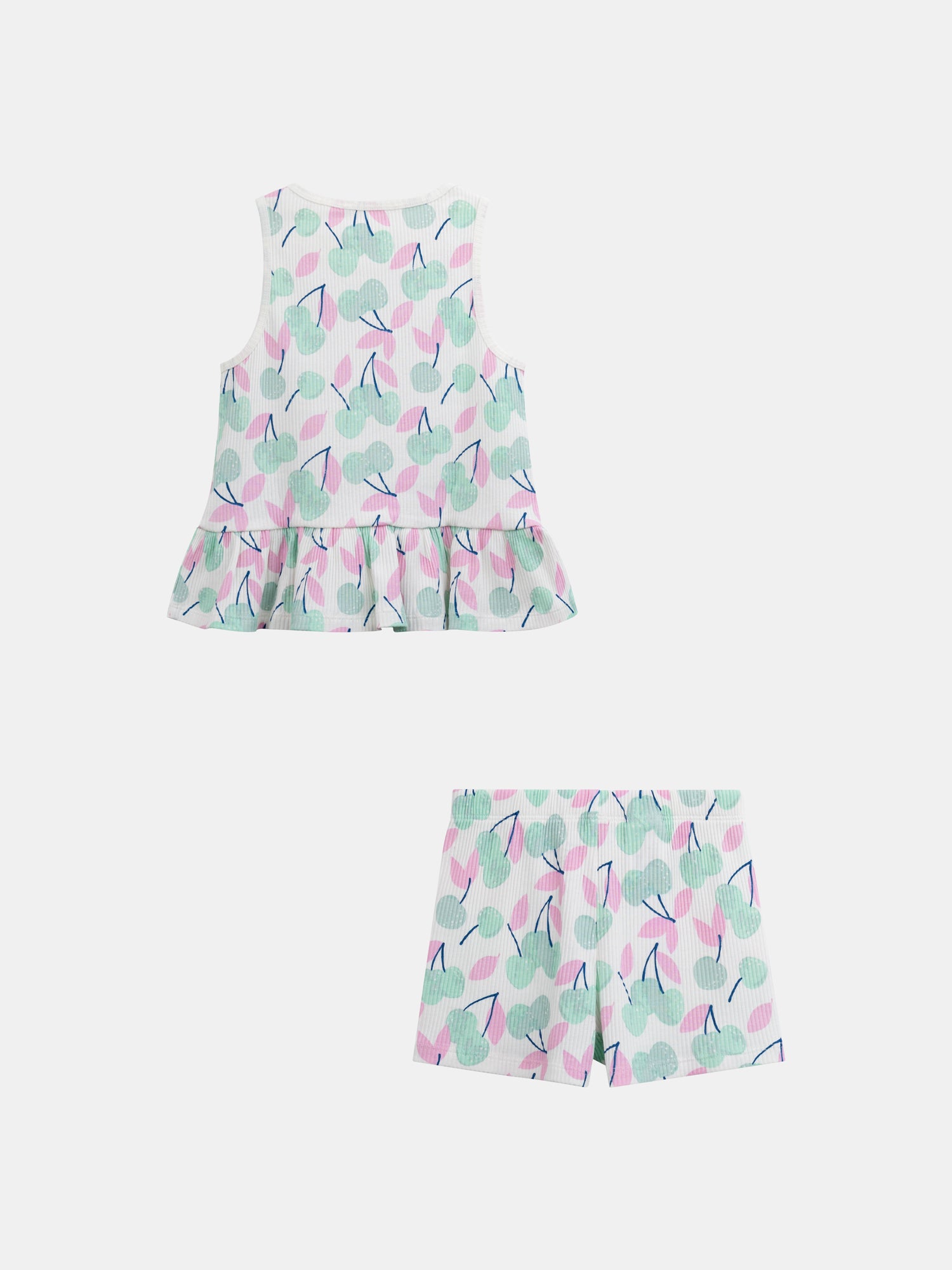 Pyjama court débardeur à imprimé "Cerises Pastel" pour enfant fille