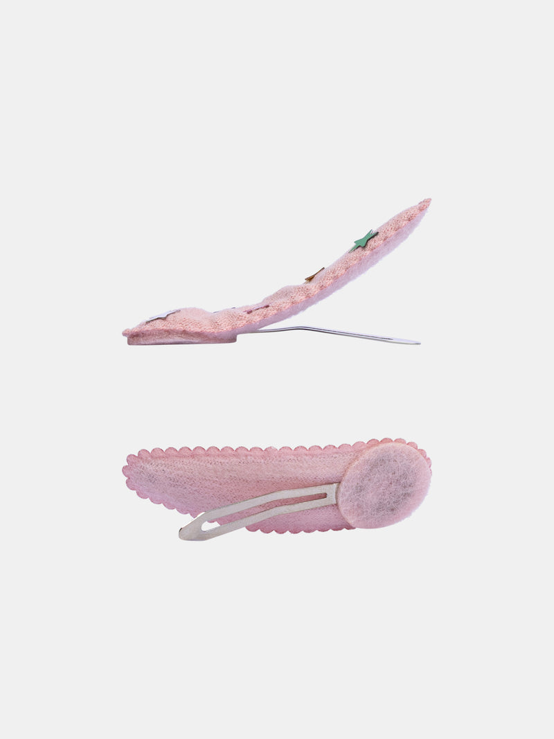 Set di 2 fermagli rosa a stelle per ragazze