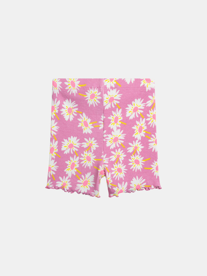 Collant Rosa con Fiori per Bambina