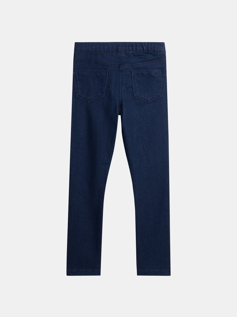 Pantaloni da jogging in denim blu scuro per ragazze