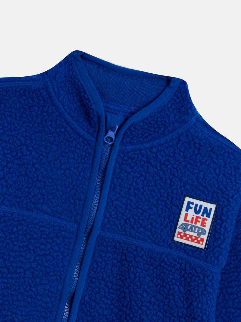 Gilet blu con zip per ragazzi