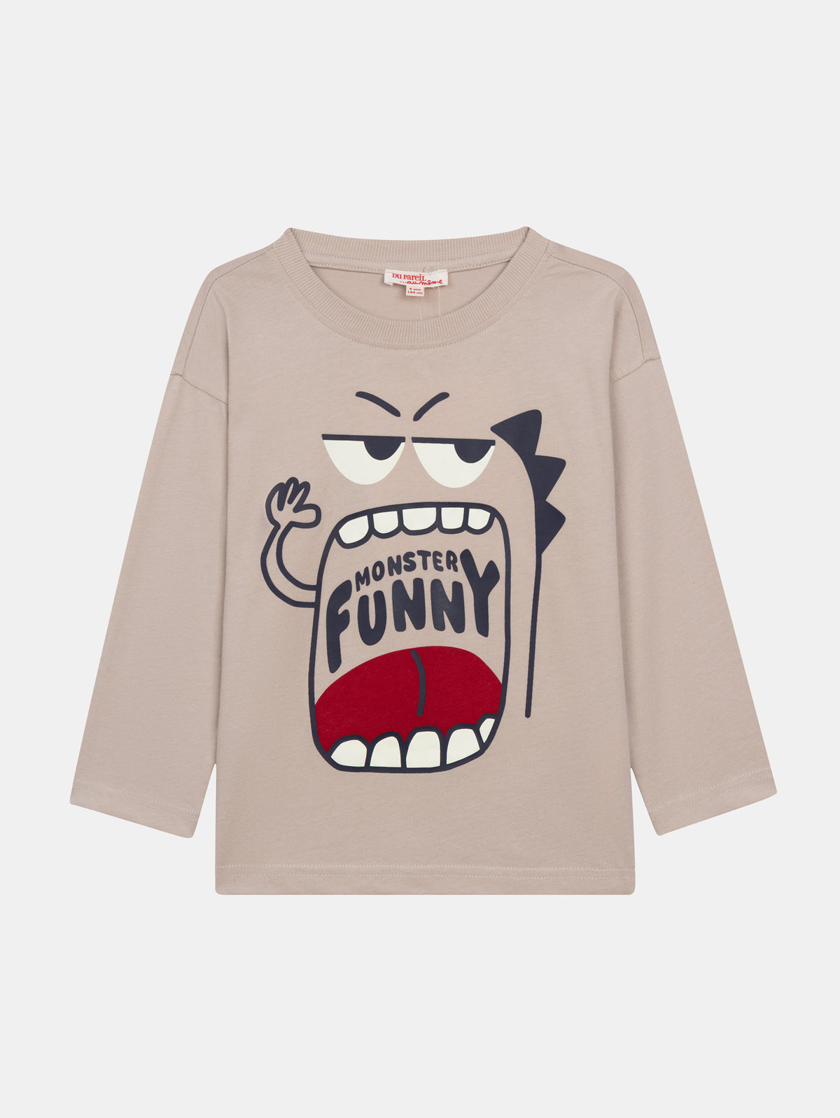 T-shirt a Maniche Lunghe con Animazione di Mostro Piccolo per Bambini