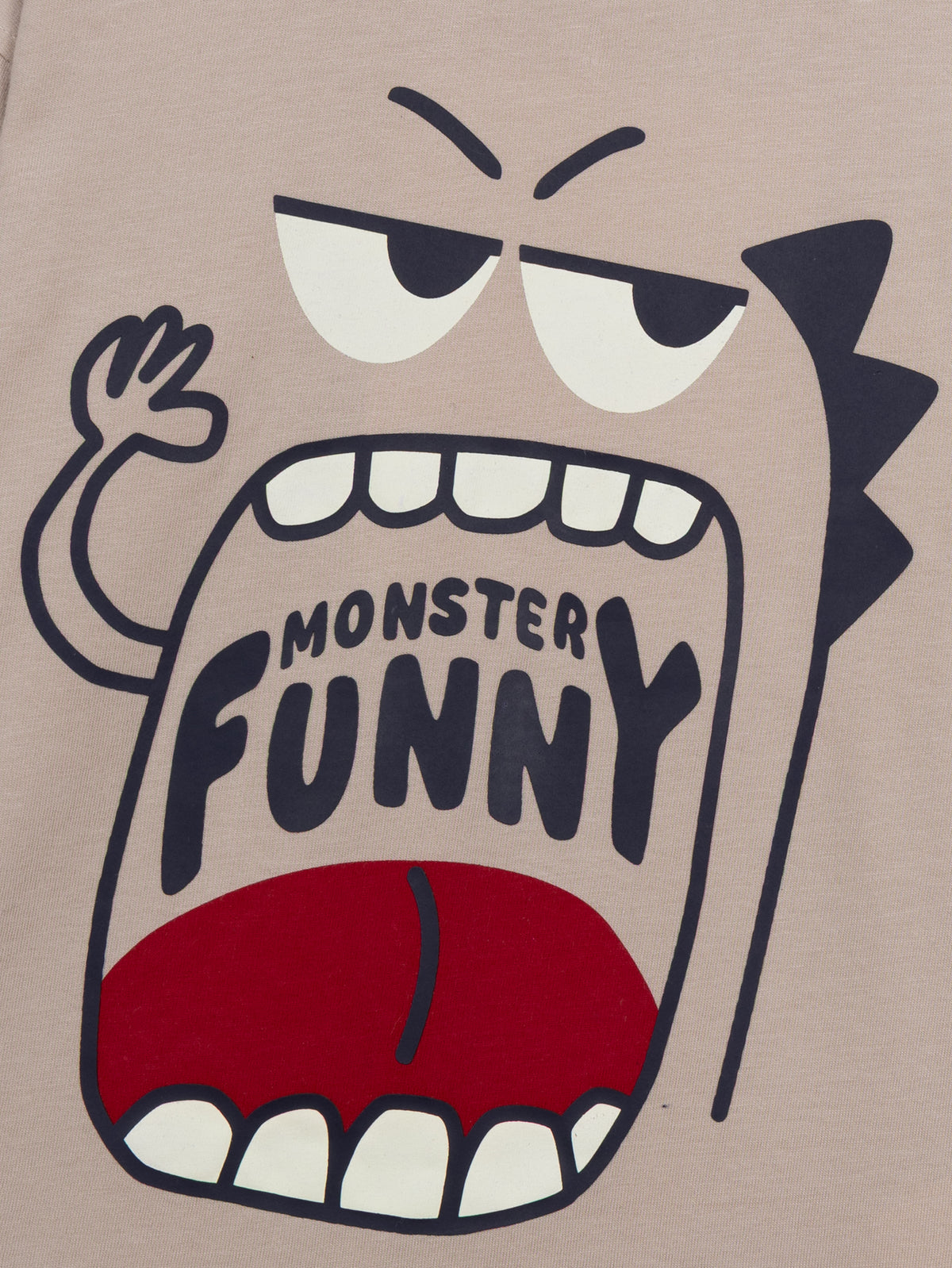 T-shirt a Maniche Lunghe con Animazione di Mostro Piccolo per Bambini