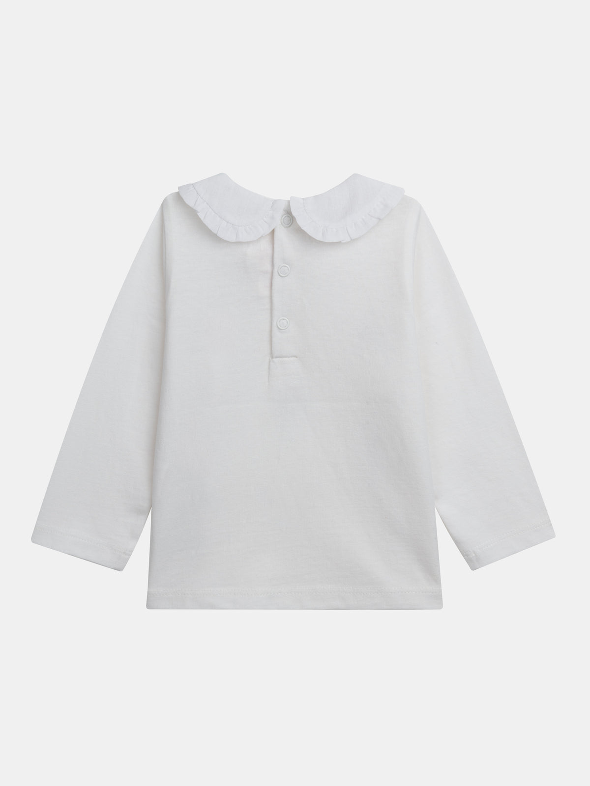 Brassière écru à col volanté et motifs pommes pour bébé fille