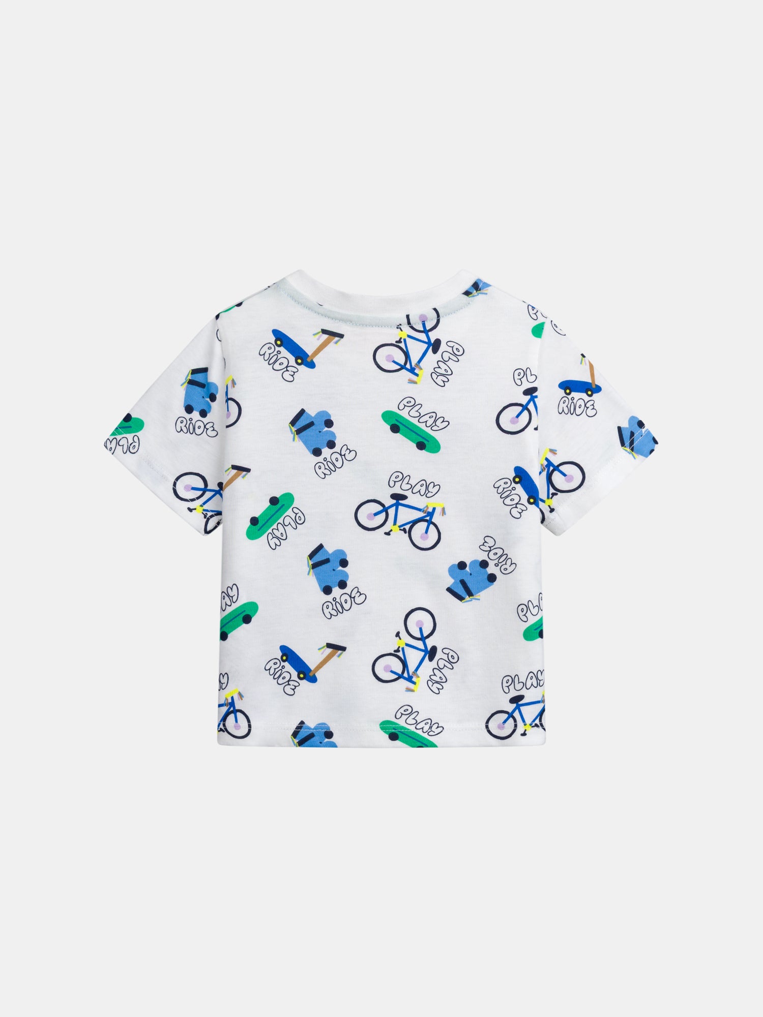 T-shirt ecru con stampa "Ride" integrale per bambino