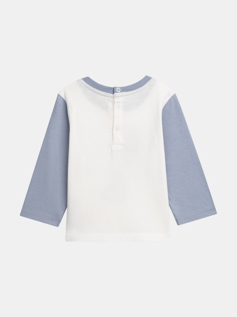 T-Shirt a Maniche Lunghe Bicolore "Dinosauro" per Bambino
