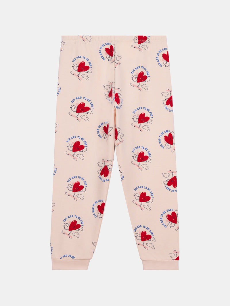 Pigiama rosa in felpa "My Heart Beats for Riding" per bambina