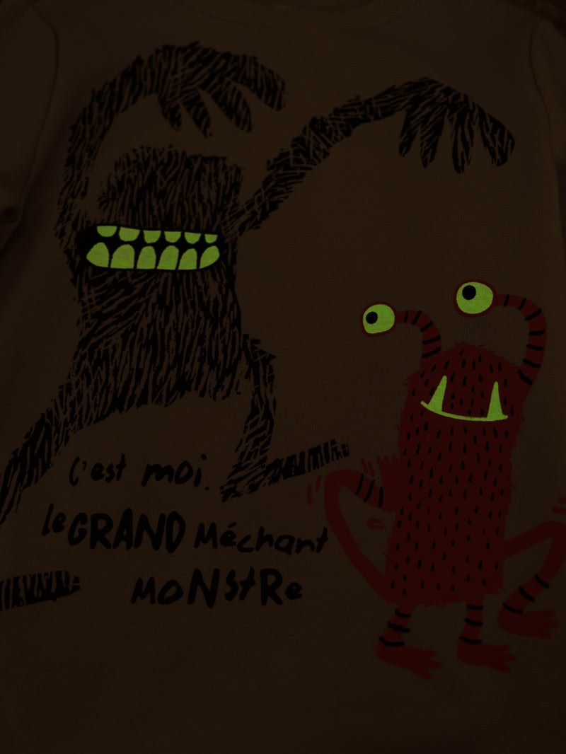 Pigiama 2 pezzi in felpa "MONSTERS" fosforescente per bambini