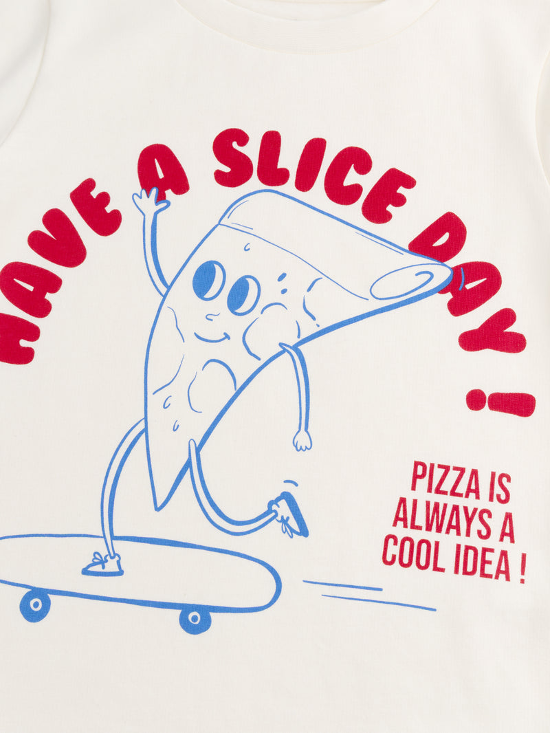 Pigiama 2 Pezzi in Pile Stampato "Have a Slice Day!" per Bambino