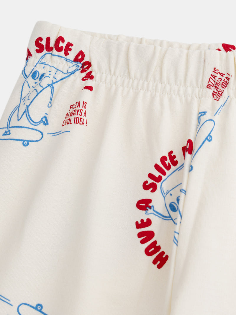 Pigiama 2 Pezzi in Pile Stampato "Have a Slice Day!" per Bambino