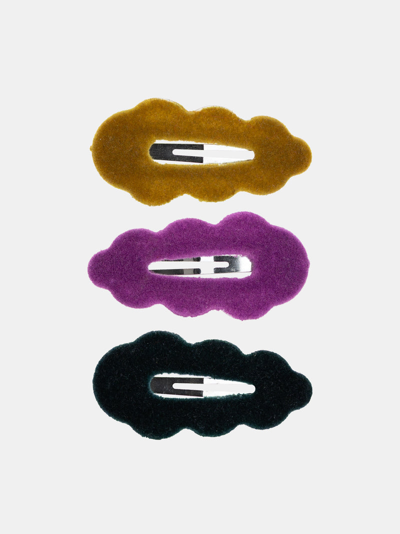 Set di 3 fermagli per capelli a forma organica multicolore per ragazze