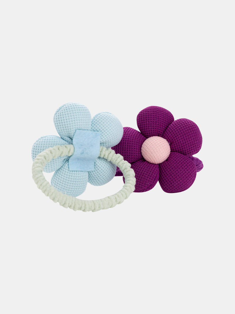 Set di 2 elastici per capelli con fiori per ragazze