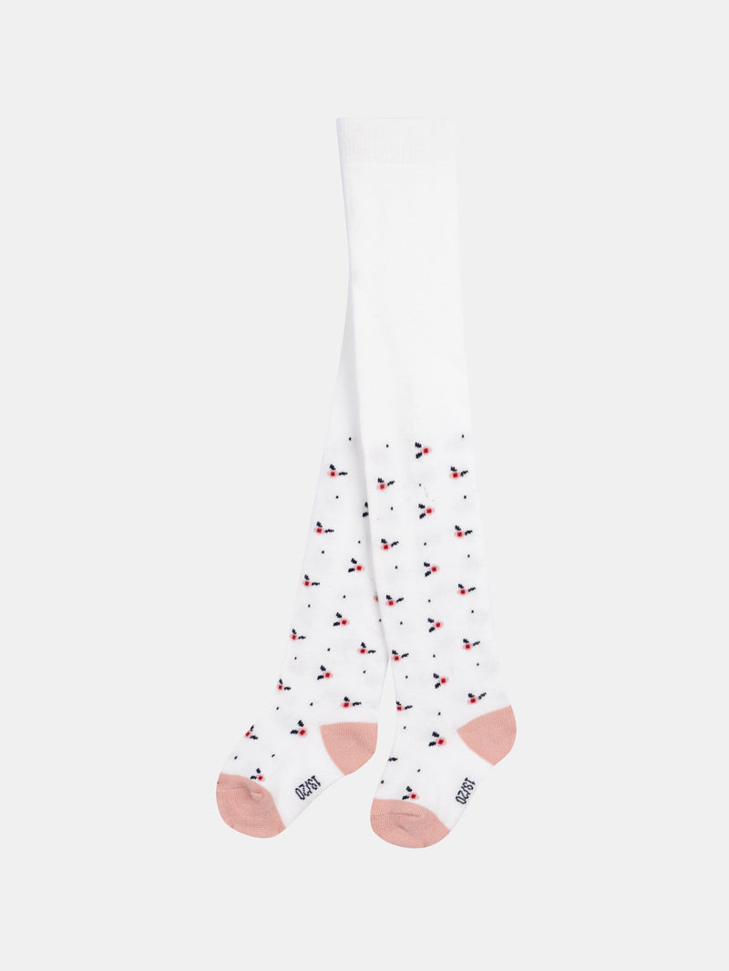 Collant rosa con motivo floreale per bambine