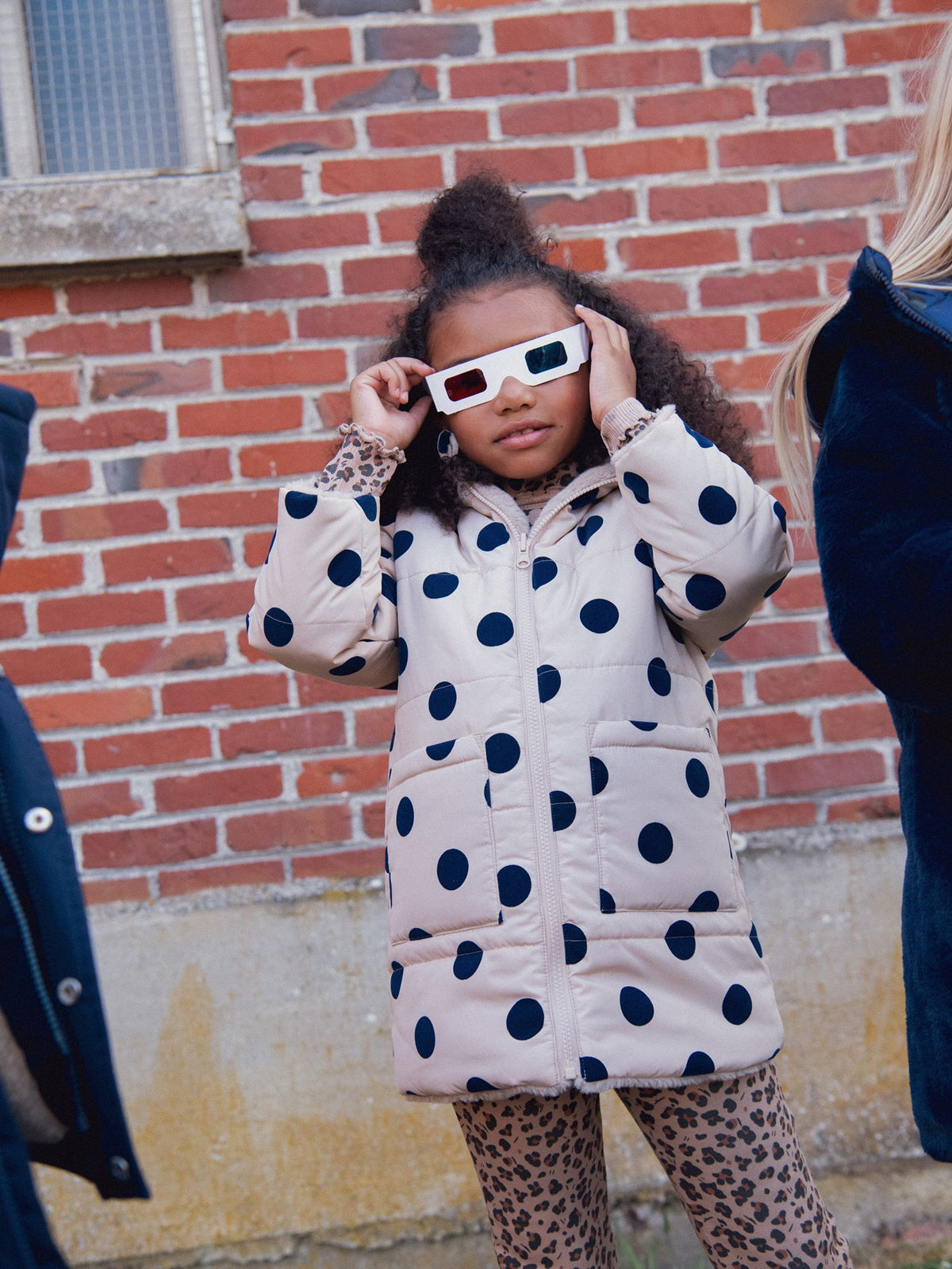 Parka reversibile a pois per ragazze