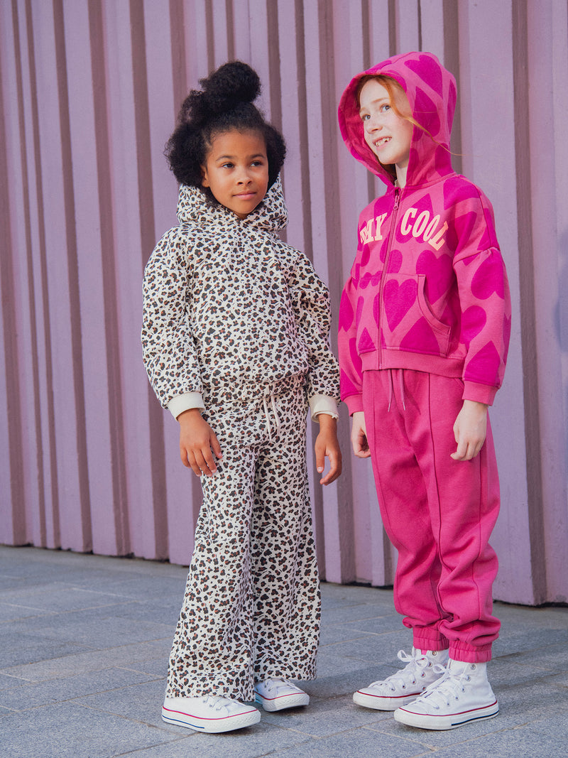 Top da jogging beige con stampa animale per ragazze