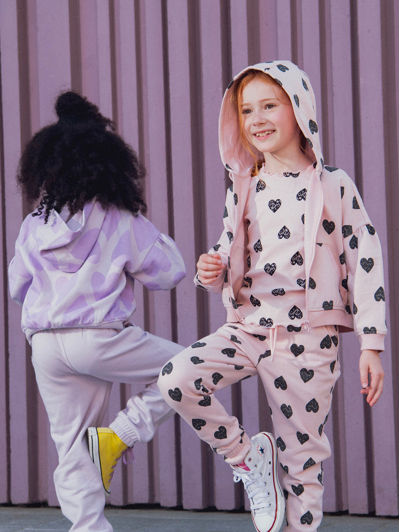 Pantaloni da jogging viola chiaro per bambina