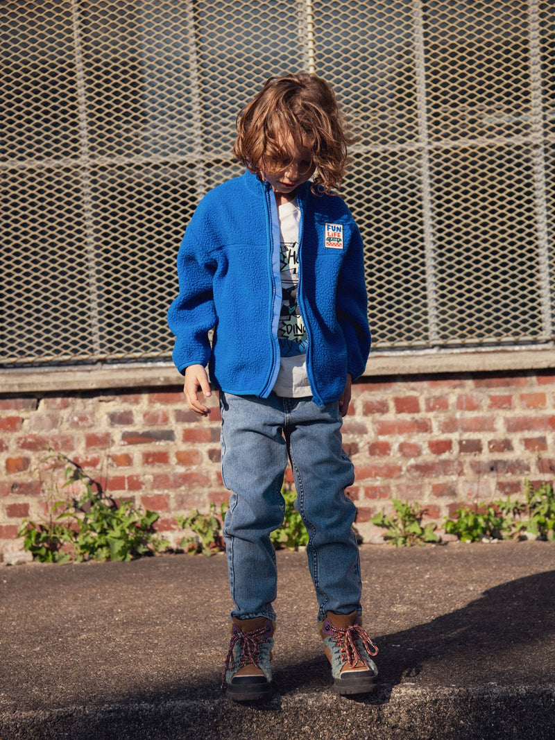 Gilet blu con zip per ragazzi