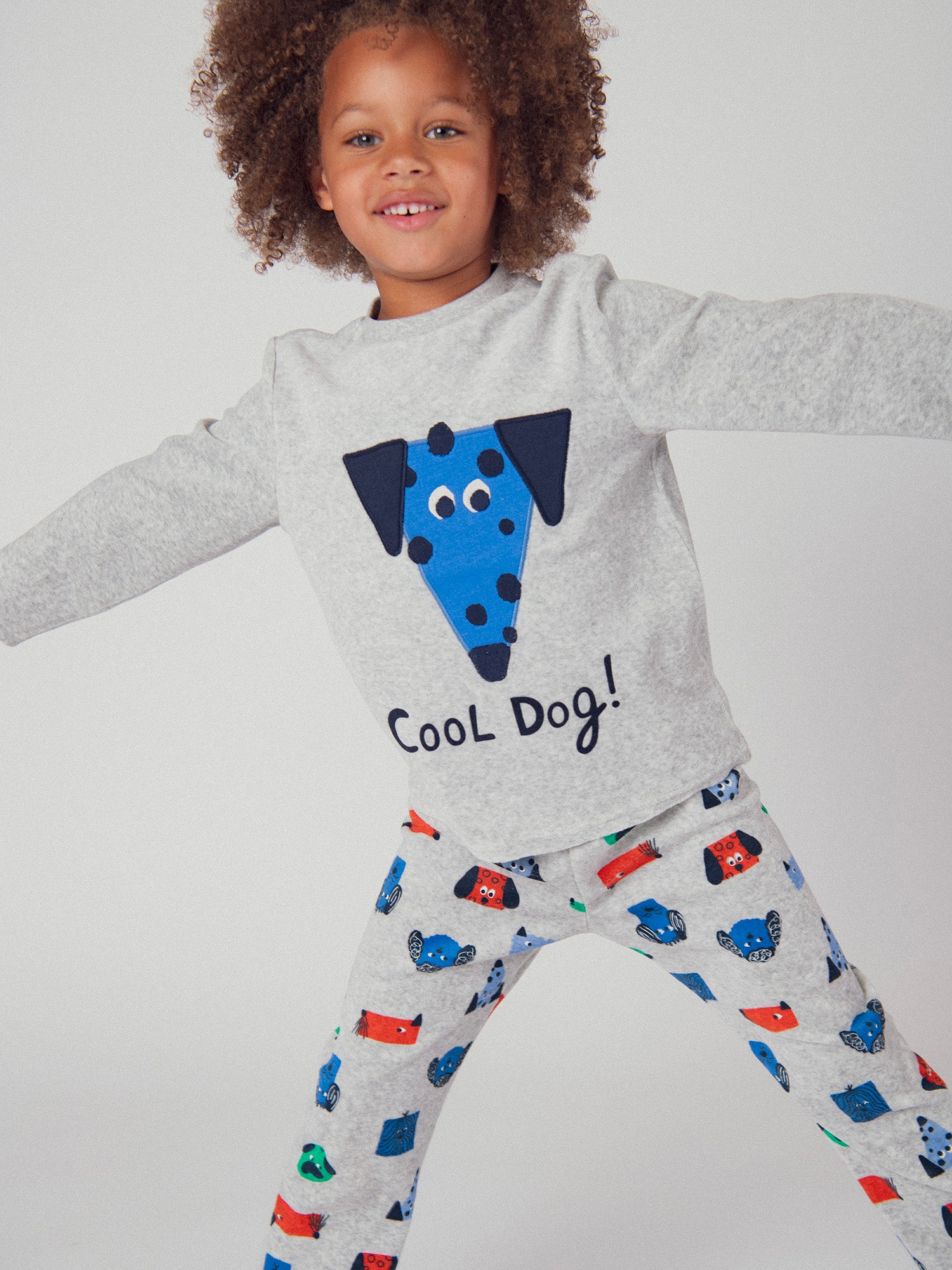 Pyjama 2 pièces gris chine "Cool Dog" pour enfant garçon