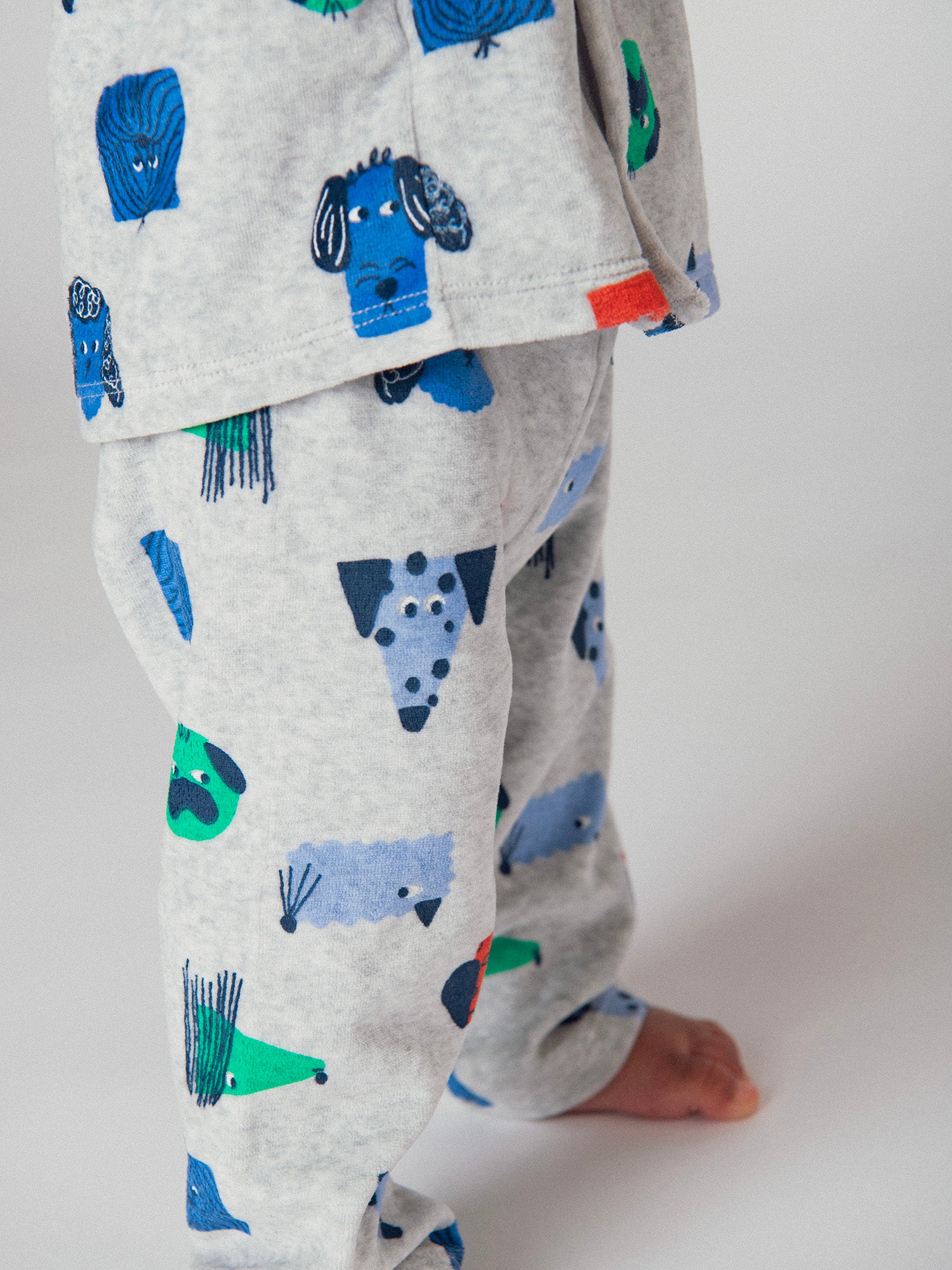 Pyjama 2 pièces gris chine à imprimé chiens pour bébé garçon