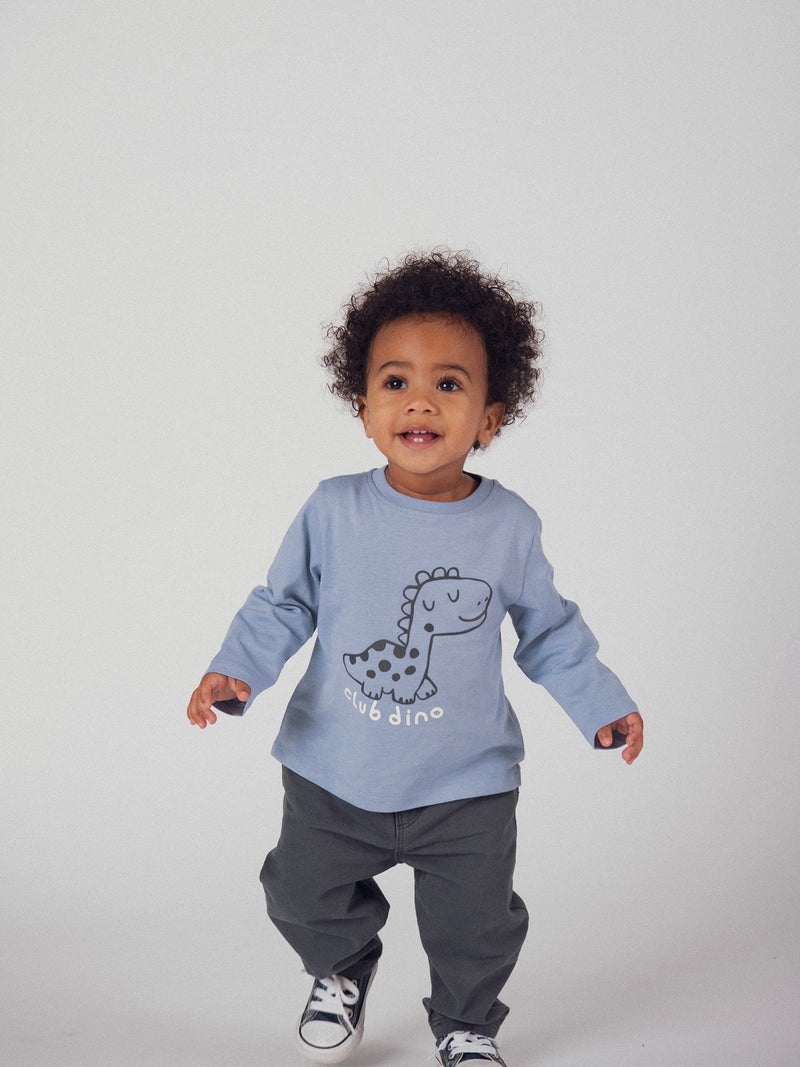 T-shirt blu "Club Dino" per bambini