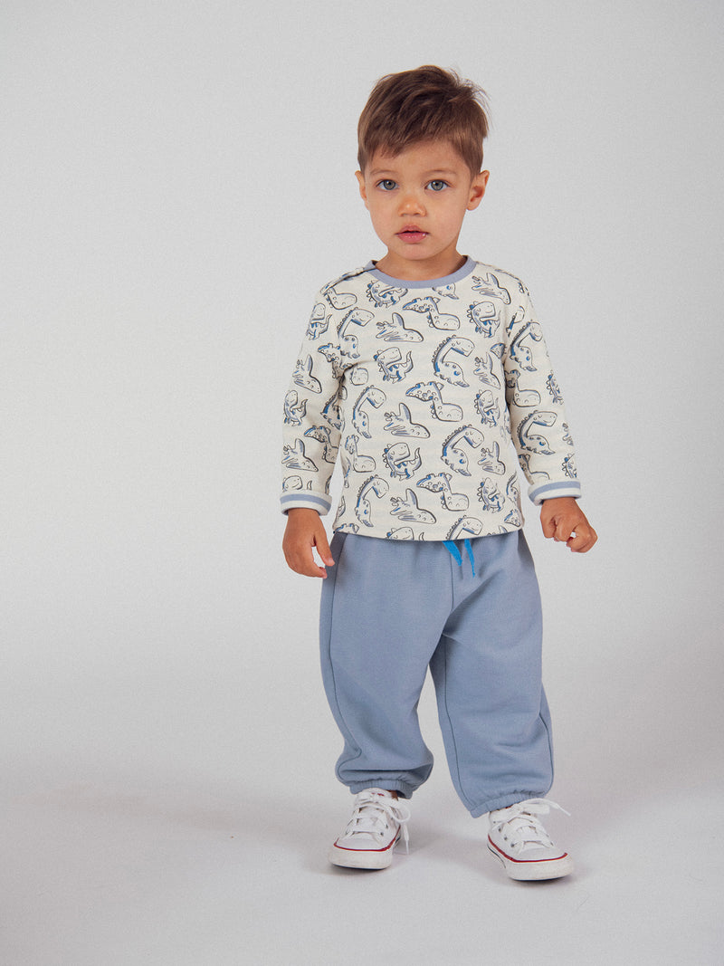 T-shirt a maniche lunghe reversibile "Dinosauro" per neonato